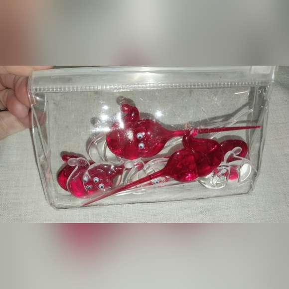 NWT Mud Pie Plastic Tree Dip Cup With Spreader And Crate & Barrel Santa Picks - Picture 6 of 9